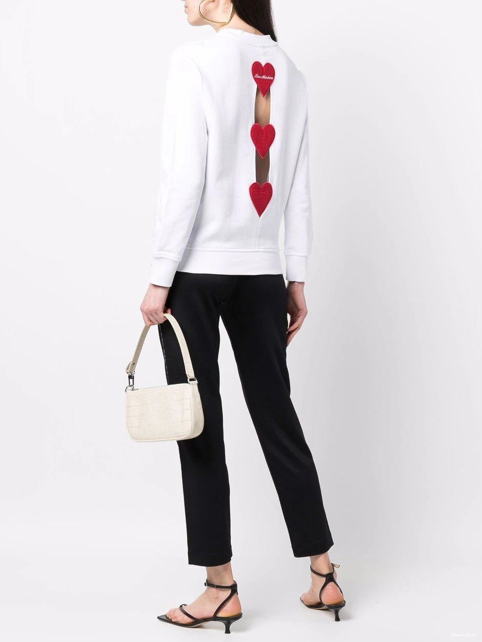 Cheap Women Love heart-detail neck Moschino sweatshirt crew 0405